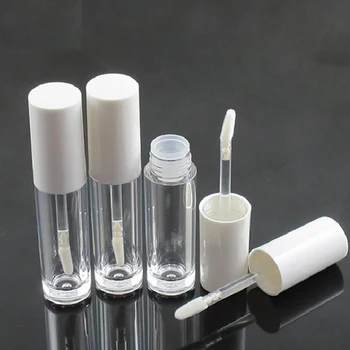 

New 5pc 5ML Plastic Frosted Lip Gloss Tube Empty Lip Balm Container With Black Lid,Round Lipgloss Refillable Bottles Makeup Tool