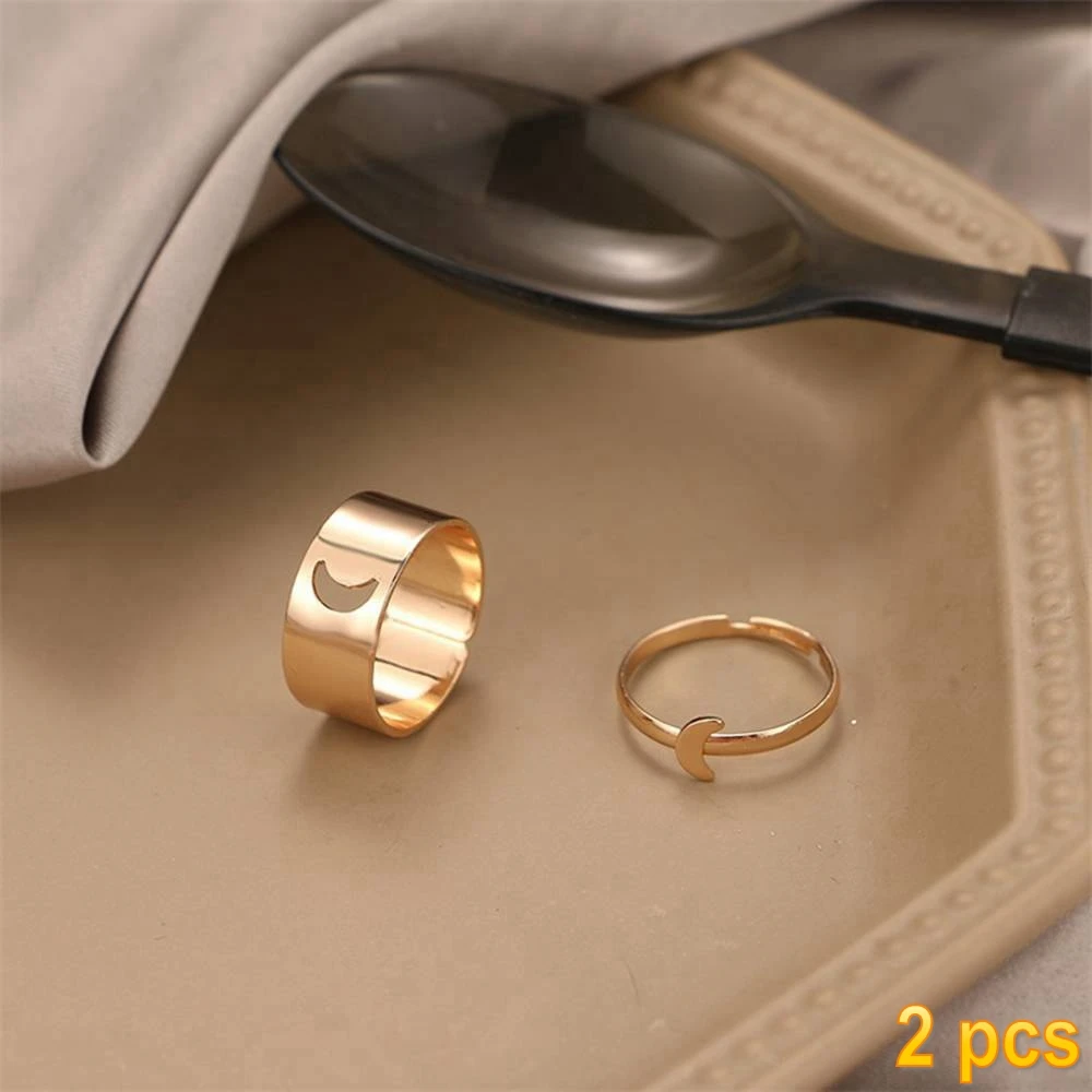 IFMIA Trendy Gold Butterfly Rings For Women Men Lover Couple Rings Set Friendship Engagement Wedding Open Rings 2021 Jewelry 8