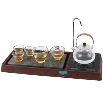 

Kungfu tea set, tea tray set, household simple Japanese-style Wujinshi small tea table boiling kettle