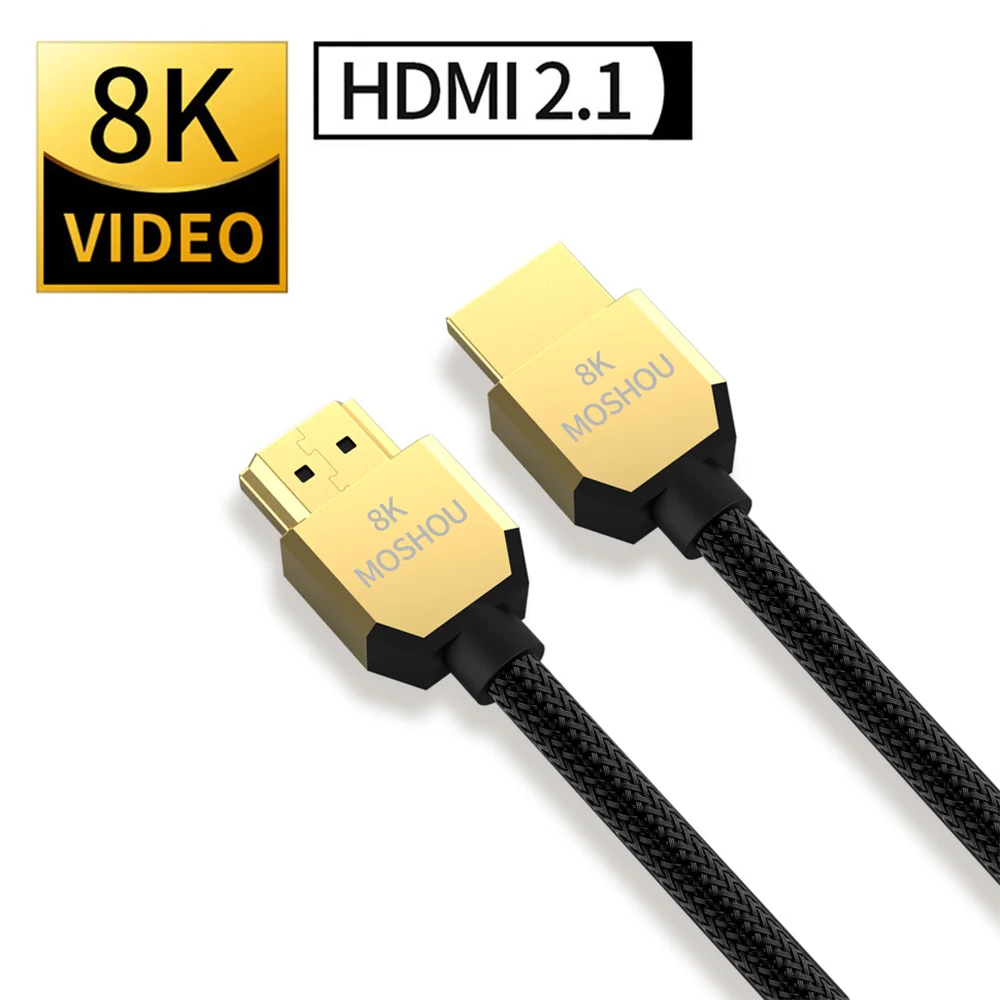 MOSHOU 8K 60Hz 4K 120Hz HDMI 2,1 кабели 48 Гбит/с ARC HDR 3D HiFi чрезвычайно тонкий видео шнур для переключения lite PS4 MOSHOU 8K 60Hz 4K 120Hz HDMI 2,1 кабели 48 Гбит/с ARC HDR 3D HiFi чрезвычайно тонкий видео шнур для переключения lite PS4