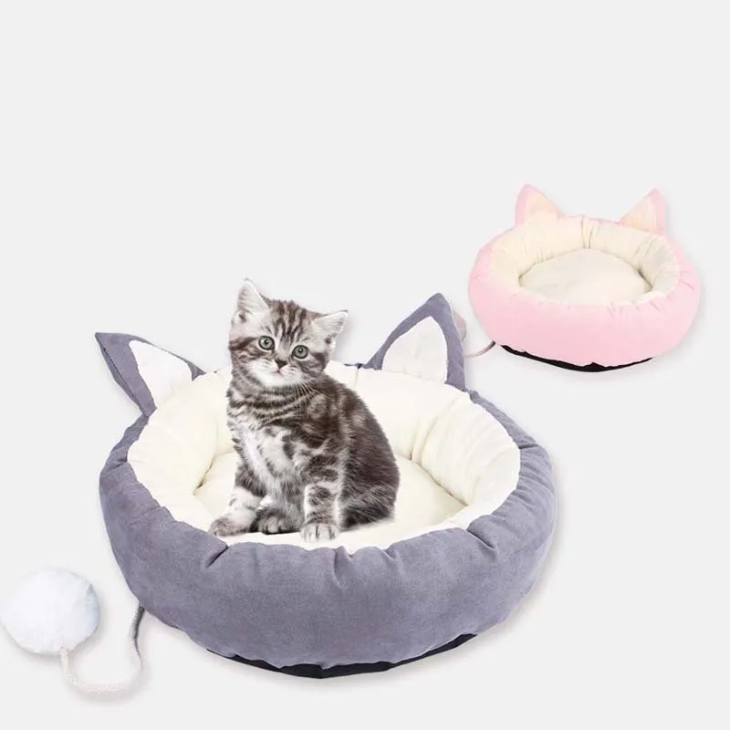 Cat Warm Bed House Comfortable Washable Ear Shape kennel For Puppy cama