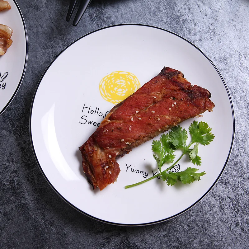 Creative Ceramic Plate Cartoon Steak Plate Household Fruit Vegetable Hotel Tableware