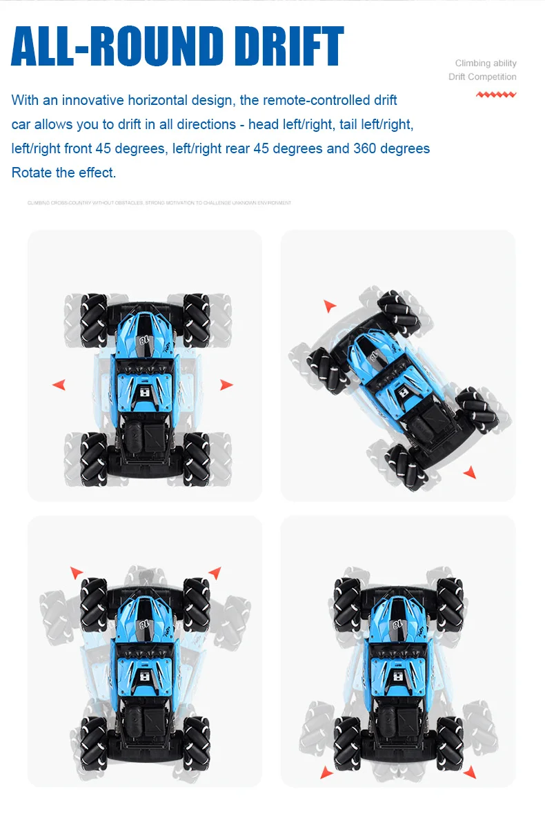 2,4 ГГц 4wd rc автомобиль горизонтальный Вождение внедорожный пульт дистанционного управления автомобиль 1:16 трюк Дрифт альпинистский автомобиль