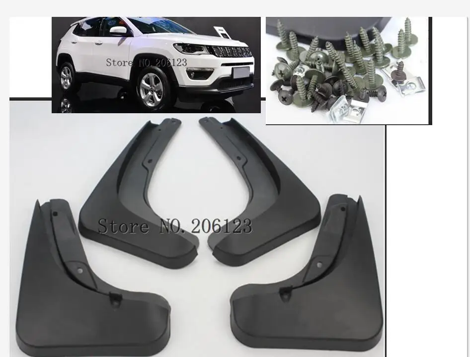 4 шт. щитки от грязи для jeep compass 1 2017 2018|Грязезащита| |