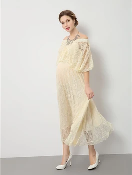 

One-shoulder lMaternity photo shoot theme photography clothing new European mommy photo clothing studio photo maternity clothing