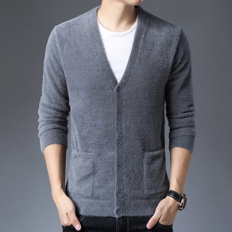 2020 New Sweater Men's Cardigan Imitation Mink Sweater Coat Spring and Autumn Casual Mens Sweaters 2020 New Sweater Men's Cardigan Imitation Mink Sweater Coat Spring and Autumn Casual Mens Sweaters