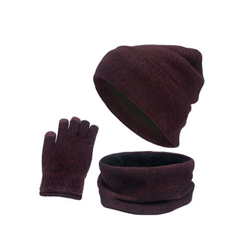 Зимняя шапка бини для мужчин и женщин, шапка, шарф, теплый шарф и шапка, набор перчаток для мужчин и женщин, шапка, шарф, набор из 3 предметов, Skullies Beanies