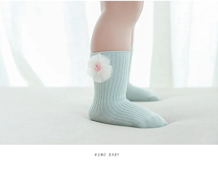 Осенние носки для девочек из хлопка милые эластичные кружевные носки с бантиком для маленьких девочек мягкие носки принцессы для малышей от 0 до 5 лет