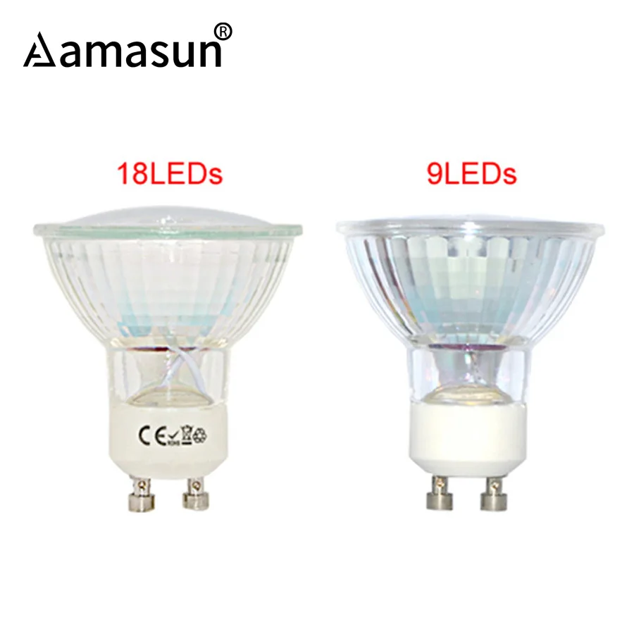 Светодиодная лампа Epistar GU10 2835SMD 9 18 светодиодов термостойкая стеклянная с высоким