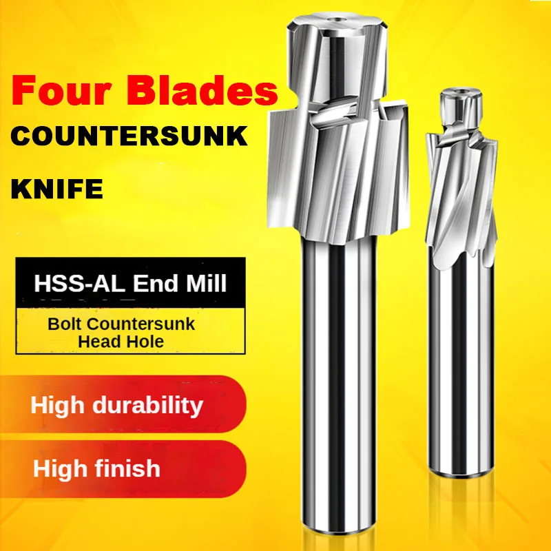HSS Counterbore Bolt Drill Countersink Mill Cutter M3 Tin Coated M4 M5 M6 M12 CNC Countersunk Screw Hexagonal Hole Metal Tool Drill Cutter Tool