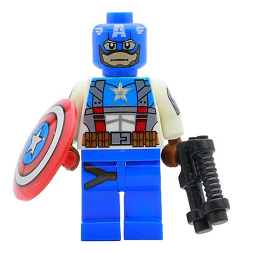 Одиночная продажа Капитан Америка Стив Роджерс с щитом Супергерои Мстители Minifig