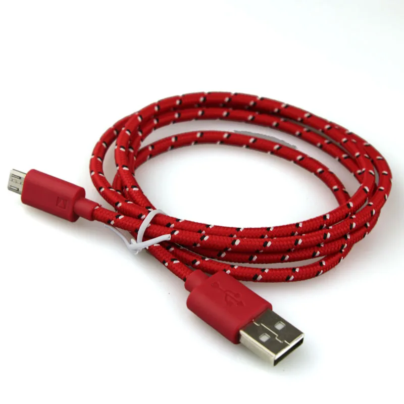 1 м Дата кабель нейлоновая линия металлический штекер Micro USB кабель для Android samsung sony Xiaomi Мобильный телефон HTC аксессуары