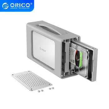 

ORICO 2 Bay Aluminum Alloy 3.5 inch Type-C Hard Drive Enclosure Docking Station With Raid Function Silicone Cover Support 20TB