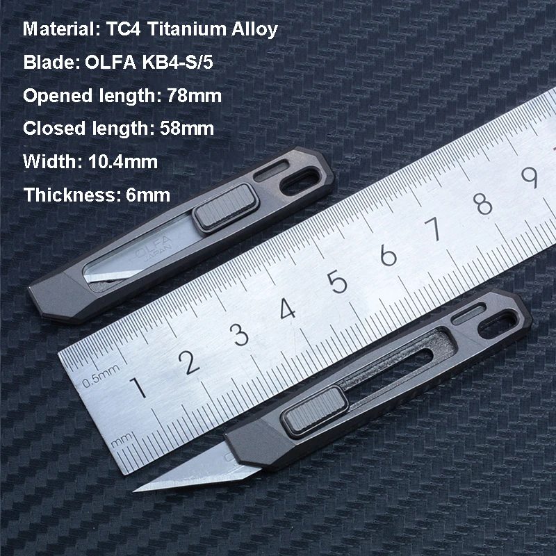 Titanium Alloy/Damascus Mini Knife EDC Multifunction Portable Keychain
