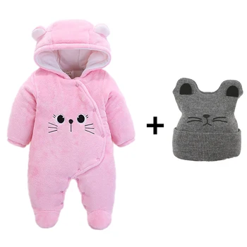 

2019winter baby girl boy romper baby animai romper warm velvet hooded jumpsuit baby romper baby winter clothes overalls for baby