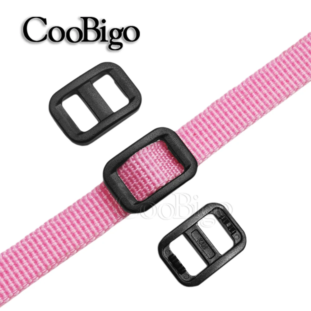 Description Picture 5 of item12pcs Plastic Slider Tri-Glide Adjustable Buckles Webbing Backpack Strap Bag Belt Cat Dog Collar Clasp Accessoies Colorful 10mm