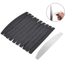 10 шт двухсторонняя пилка для ногтей с металлической ручкой прочная сменная Песочная бумага для ногтей маникюр с полировкой инструменты шлифовальная буферная полоска