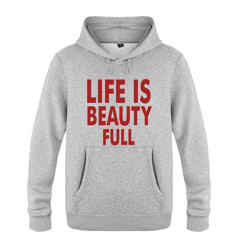 Life Is beauty, мужские свитшоты с буквенным принтом,, мужские флисовые пуловеры с капюшоном, толстовки - Цвет: HUIY HOT