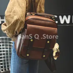 Женский рюкзак женский брендовый рюкзак в стиле колледжа кожаный школьный винтажный школьный ретро женский рюкзак