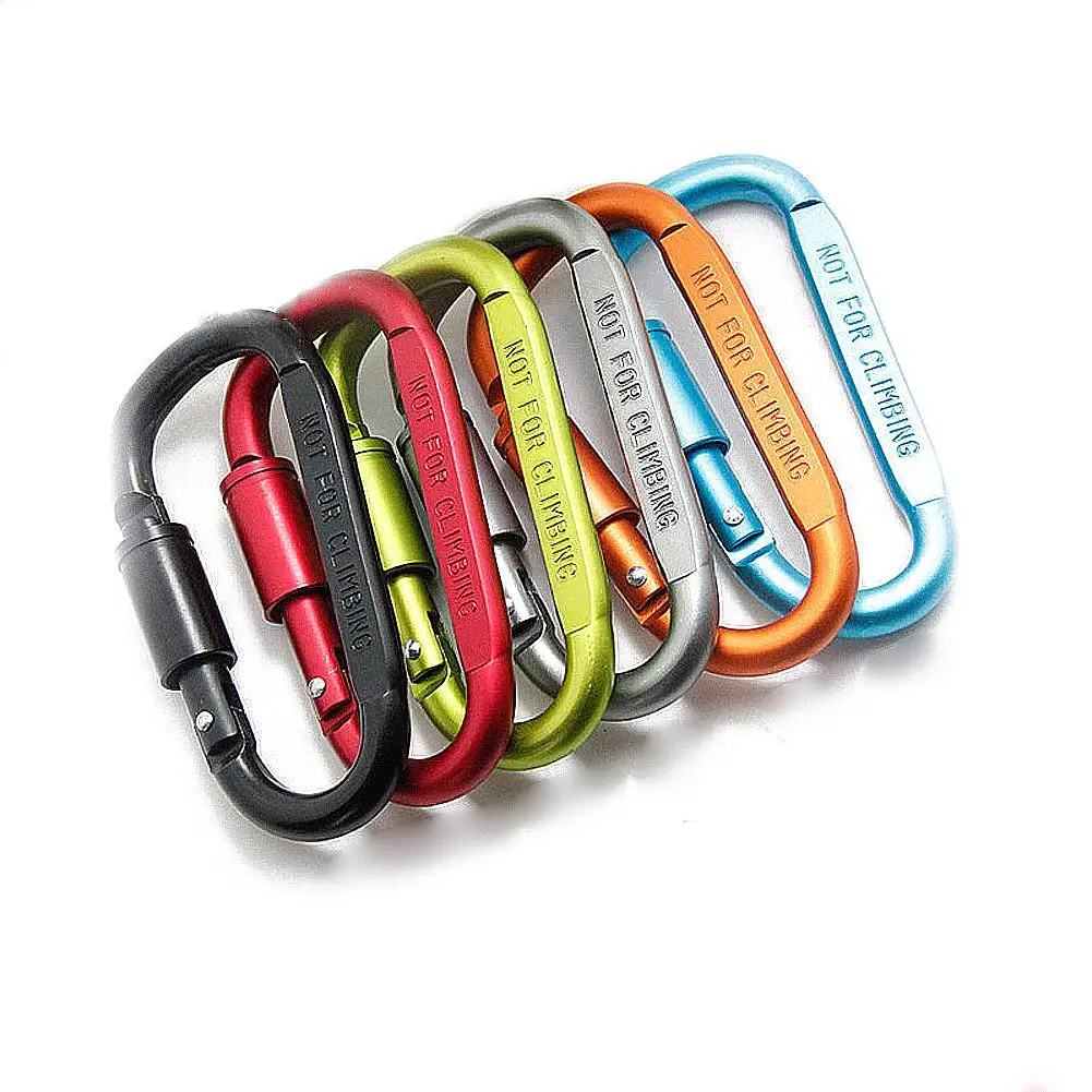 

Outdoor Tactical Supplies Carabiner Aviation Aluminum Alloy D-type Hanging Buckle With Lock Key Tool Equipment Fishing Tool