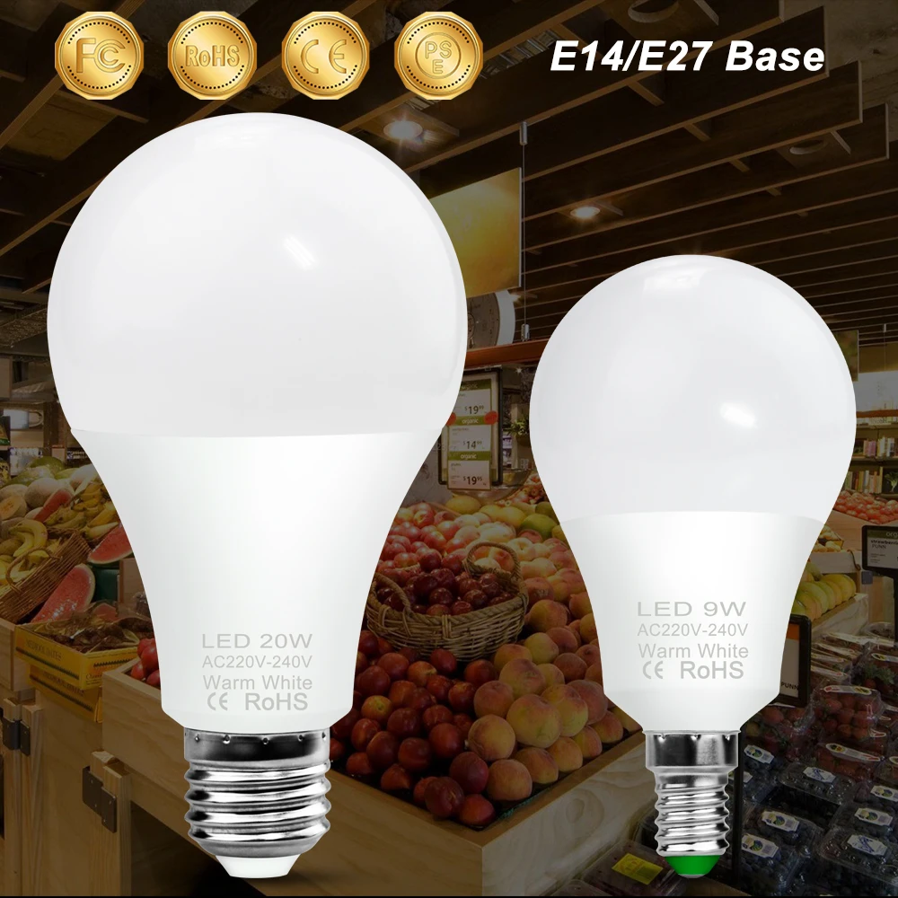 E14 LED Light Bulb 220V Ampoule LED Lamp E27 20W LED Bulb 3W 6W 9W 12W 15W 18W Bombillas 240V High Brightness Spotlight Lighting 5pcs a lot dc12v 3w 6w 9w 12w 15w 18w led source chip high power led smd2835 light bulb light lamp spotlight down light lamps