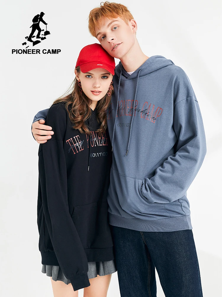 

Pioneer Camp Men Blue Black White Hoodies Plus Size Pullover Casual Oversize Women Vintage Sweatshirt SWY9316027HX