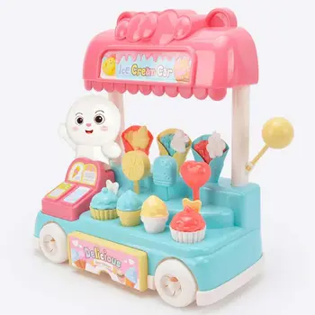 

Candy Ice Cream Snack Car Playset Kit Lights And Sounds Kids Pretend Play Deluxe Toy Set for Preschool Children Girls Boys
