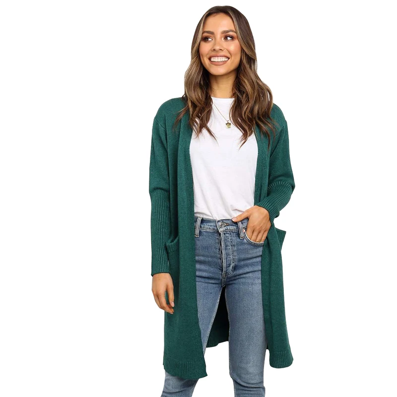 

JENYAGE Cardigans Women Winter Clothing 2019 Fashion Casual Party Girls Knitted Long Sleeve Loose Pockets Sweater Cardigan