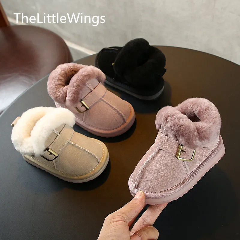

Baby Snow Boots genuine leather Soft Bottom Thickening Thermal Shoes 0-2-3 Years Old Boys and Girls Cotton Shoes Antiskid Winter