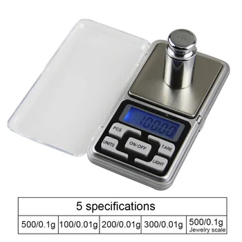 

1Pcs Household Measuring Tools Precision Digital Pocket Scale Jewelry Scale With LCD Backlight Display Portable Mini Scale