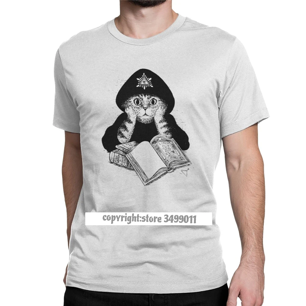 Мужская футболка Aleister Meowly Crowley волшебный Соломон Magick Wicca демон языческие злые