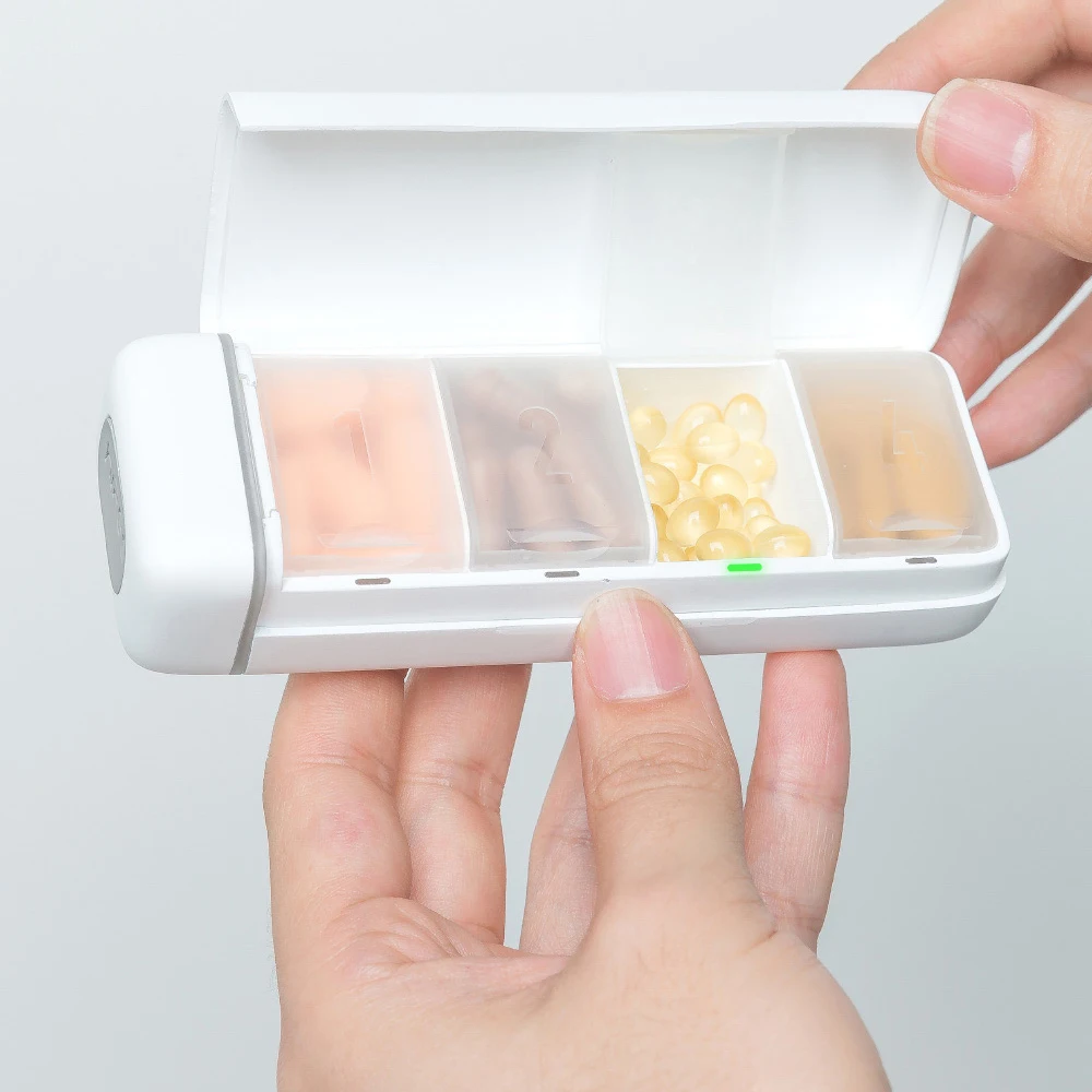 Xiaomi Mijia hipe Смарт напоминание туристическая таблетница 4 сетки контейнер для хранения медикаментов ящик для хранения лекарств контроль по WeChat APP