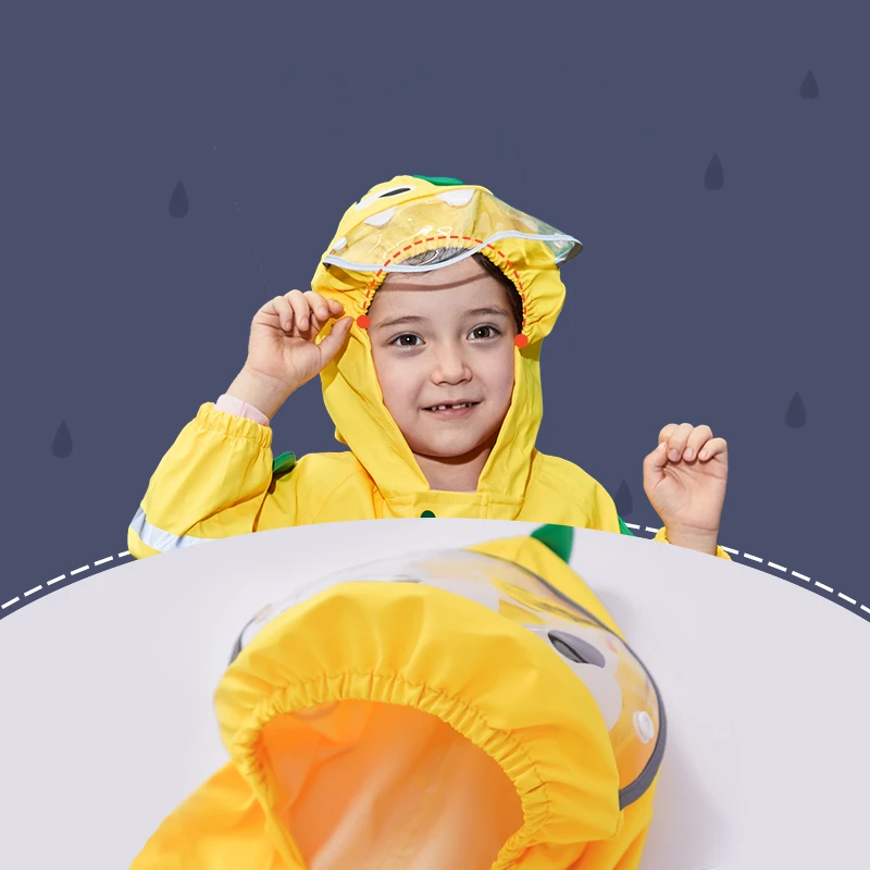 Cute Unicorn Oxford Cloth Baby Raincoat Outdoor Waterproof Rain Coat Kids Jumpsuit Rainwear Girl Boy One Piece Raincoat for Raincoat Poncho