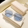 Fashion Oversized Yellow Square Sunglasses Women 2025 Design Rivets Decor Acrylic Rectangle Sun Glasses Shades Eyewear Wholesale 2