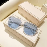 Fashion Oversized Yellow Square Sunglasses Women 2025 Design Rivets Decor Acrylic Rectangle Sun Glasses Shades Eyewear Wholesale 2