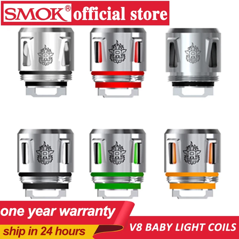

Smok TFV8 Baby Coil V8 Baby-T12 Light Core 0.15 ohm TFV8 baby T12 mesh 5pcs per pack For TFV8 BABY Beast Tank & Alien & Al85 Kit