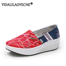 YIDALILAOYECHE/ г.; осенние женские водонепроницаемые мокасины на плоской подошве; повседневная обувь без шнуровки; элегантные женские парусиновые туфли на платформе с толстой подошвой в мелкую клетку