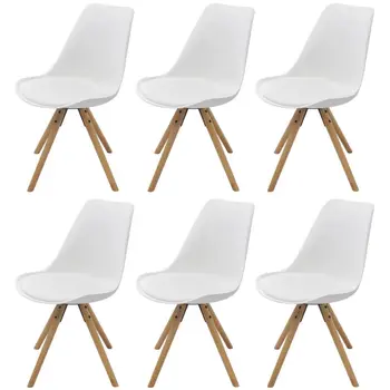 

Dining Chairs 6 Pieces In White Synthetic Leather Set Of 6 Chairs Leather Dining Chair Dining Room Furniture Modern Dining Chair