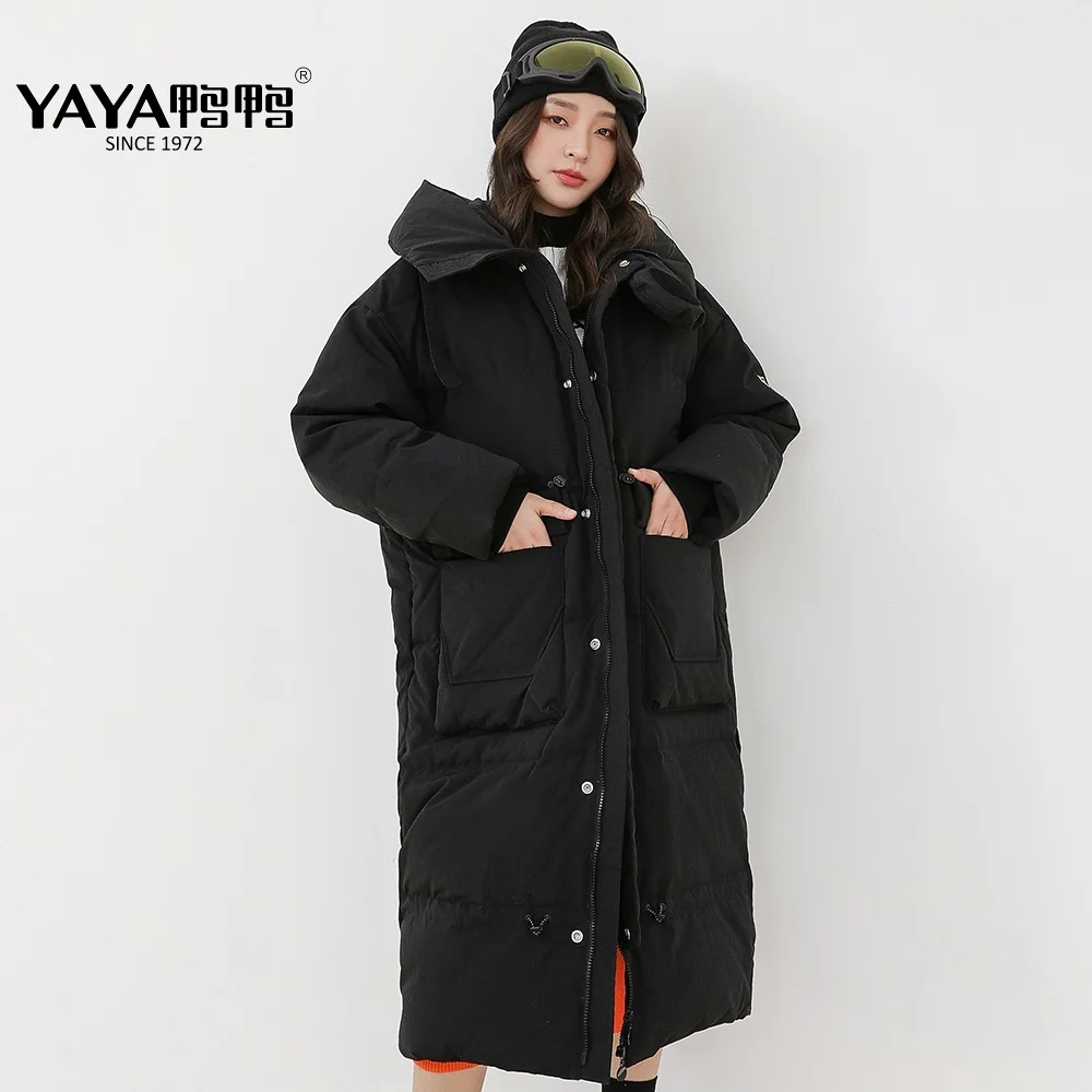 YAYA 2020 удлиненная женская теплая шапка с капюшоном несъемный большой карман