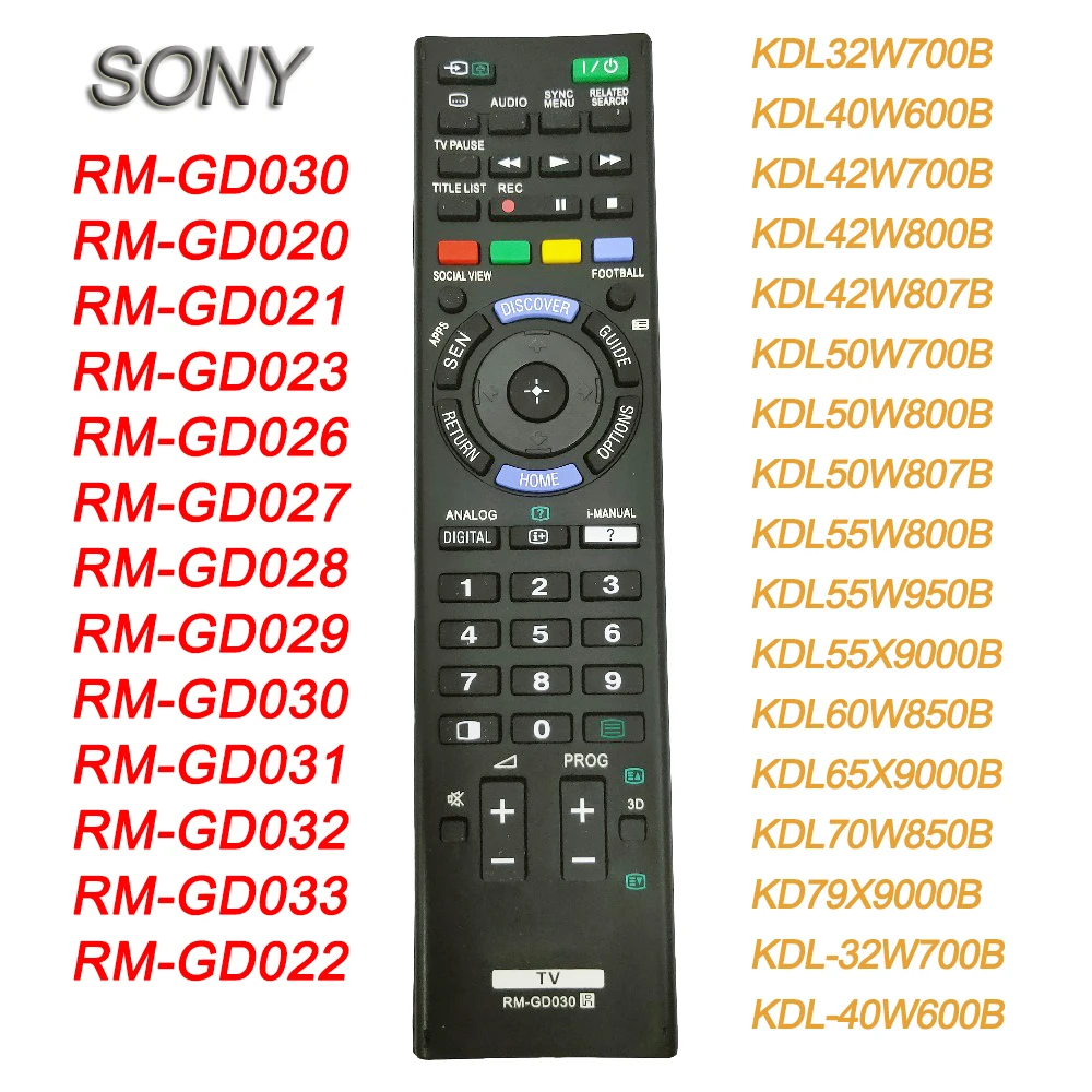 New RM-GD030 For SONY Smart TV Remote Control RM-GD023 GD033 RM-GD031 RM-GD032 RM-GD027 KDL32W700B KDL40W600B KDL42W700B | Электроника