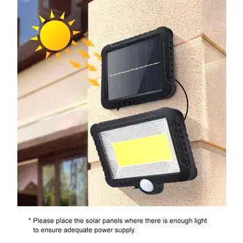 

COB Solar Powered Durable Bright Wall Lamp Wall Light Spotlight PIR Garden Energy Saving Outdoor