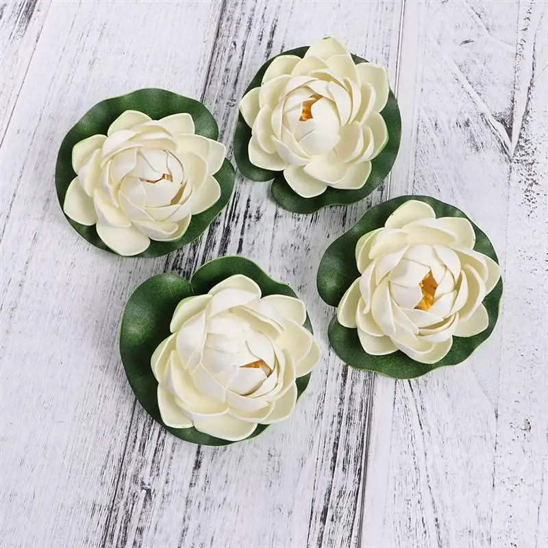 ビビッドシミュレーション花人工蓮の花偽浮動スイレン庭の池水槽の装飾 造花 ドライフラワー Aliexpress Xqday人工蓮水百合パッドシミュレーション蓮人工家庭菜園池の装飾 Highsecuresystem Com