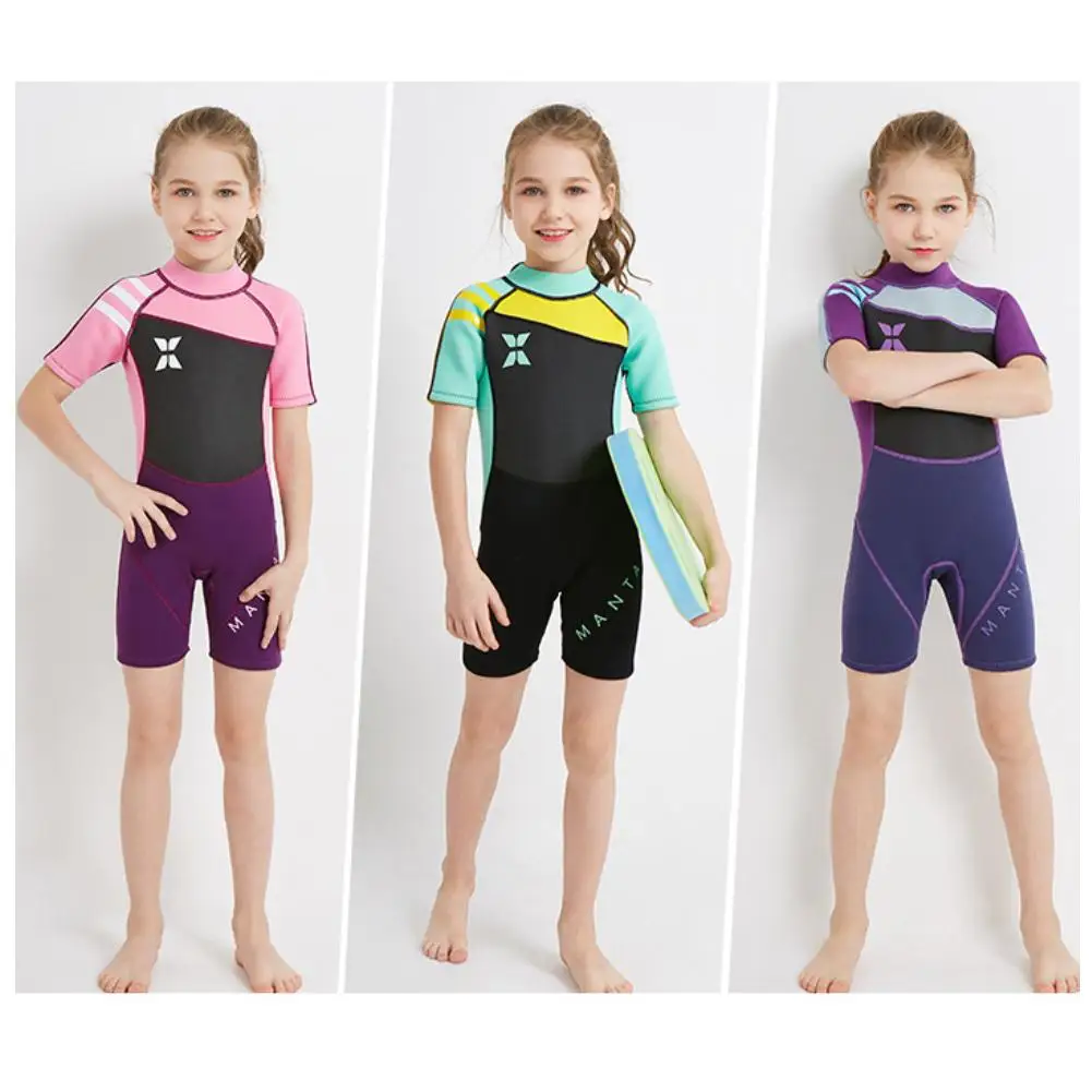 

Girl Kids Long Sleeves Sunshade One Piece Beachwear Swimsuit Swimwear Swimming Costume Summer Diving Surfing Suit One-piece