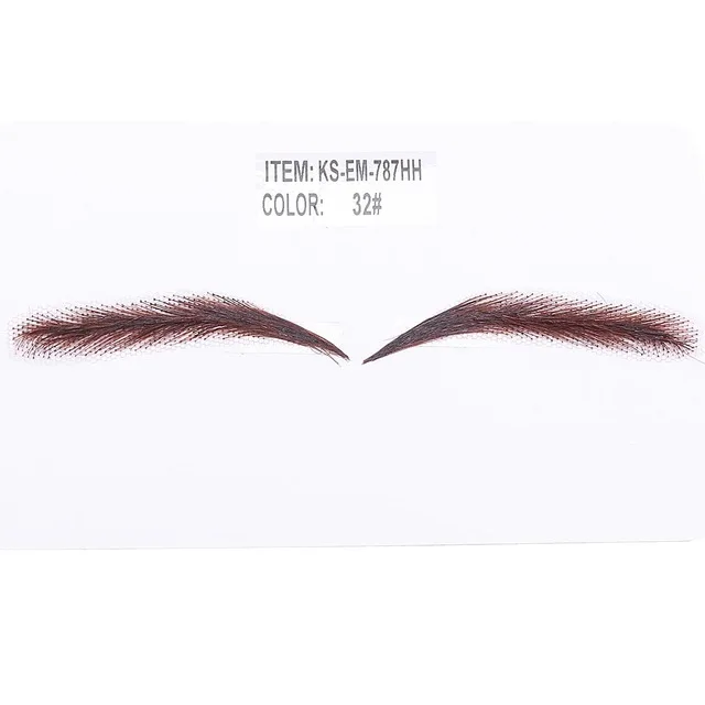 New Handmade Human Hair False Eyebrows Lace Base For Women For Party Wedding Cosplay Star Fake Eyebrow Synthetic Eyebrows - Цвет: 5