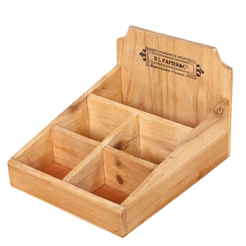 

primitive solid wood table cosmetic organization caddy
