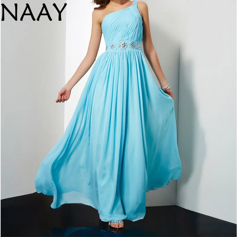 

NAAY Sleeveless A-Line Long Prom Dresses 2020 Plus Size Formal Floor Length Chiffon Evening Gown Party Night Robe De Soiree