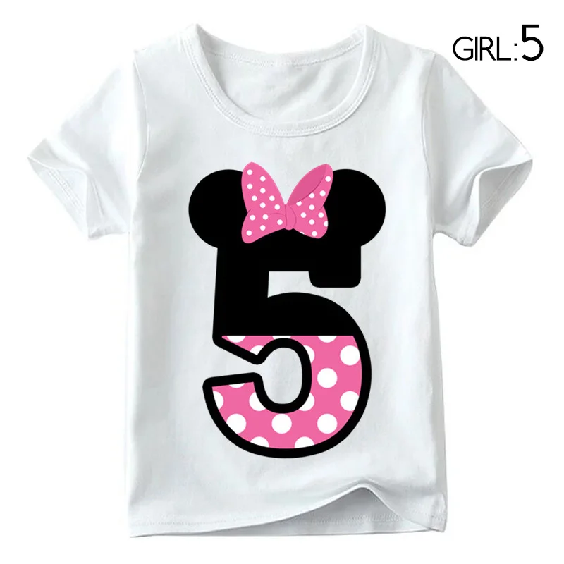 INPEPNOW Детская футболка с надписью «Happy Birthday», Детская футболка для мальчиков, Милая футболка для девочек, подарок на день рождения с цифрой 1-9, DX-BS17 в подарок - Цвет: 5