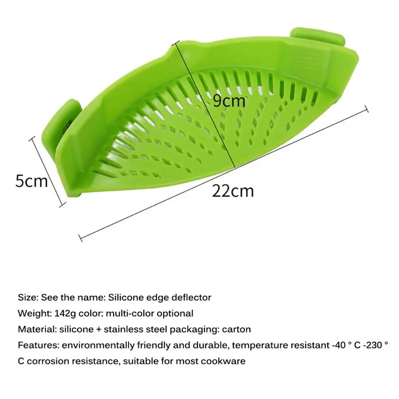 Silicone Colanders Kitchen Clip On Pot Strainer Drainer For Draining Excess Liquid Univers Draining Pasta Vegetable Cookware
