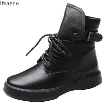 

Original 2019 new autumn and winter Martin boots handmade retro single boots women's fashion plus velvet warm boots