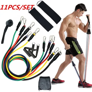 

11pcs/set Pull Rope Fitness Exercises Resistance Bands Yoga Latex Tubes Pedal Excerciser Body Training Workout Elastic Pull Rope